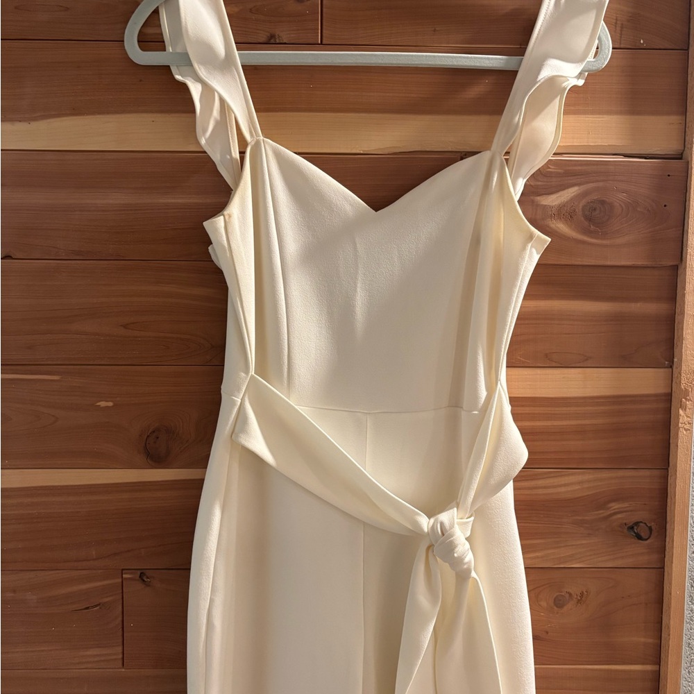 Elegant Cream Sleeveless pantsuit